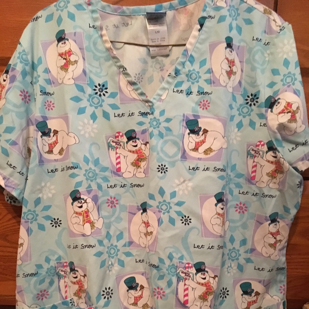 Christmas scrub top